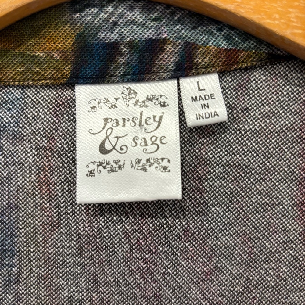 Parsley & Sage Multi Color Button Down Artsy Knit… - image 4